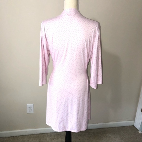 Laura Ashley Pink Heart Print Robe Size Large - Picture 4 of 8